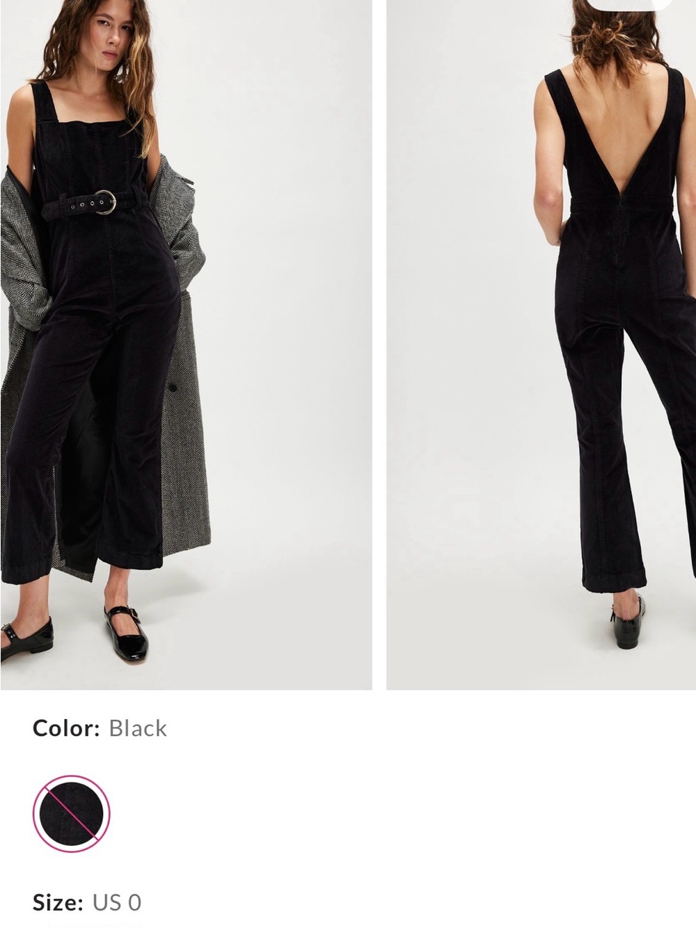 Black Velvet Wide-Leg Jumpsuit
